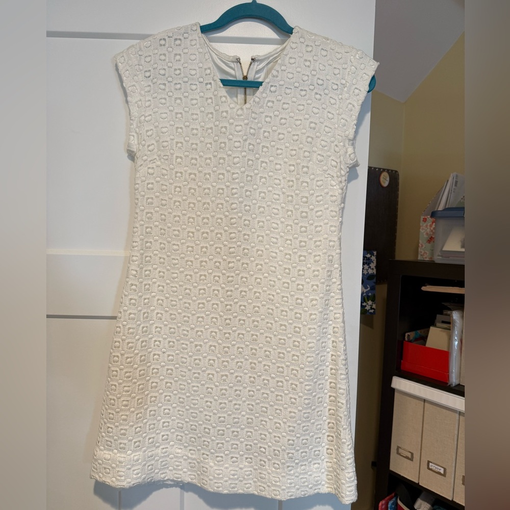 Kate Spade. Flare dress. White textured. Size 2